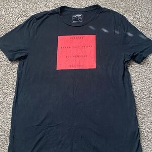 Express Black Tee with Red Graphic